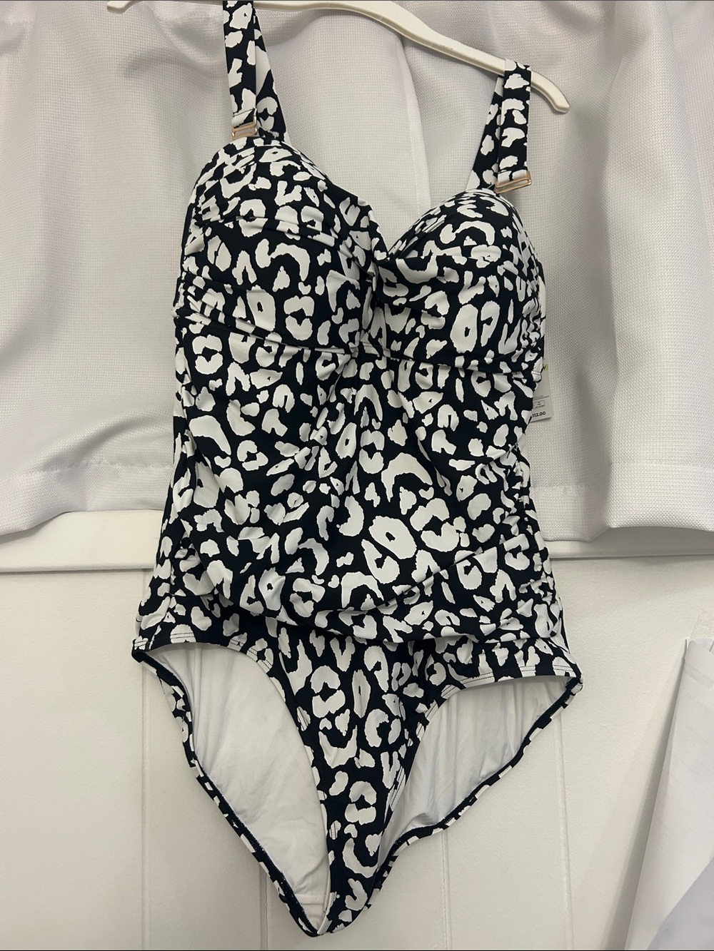 Anne Cole Black and White Leopard-Print One-Piece Swimsuit